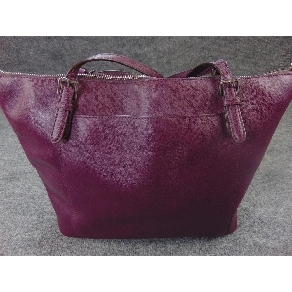 Michael‎ Kors Jet Set Tote Bag Saffiano Leather Plum Purple Zipper Closure MK